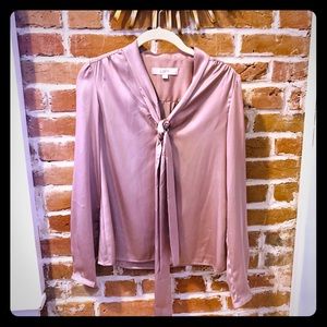 Blush blouse with bow